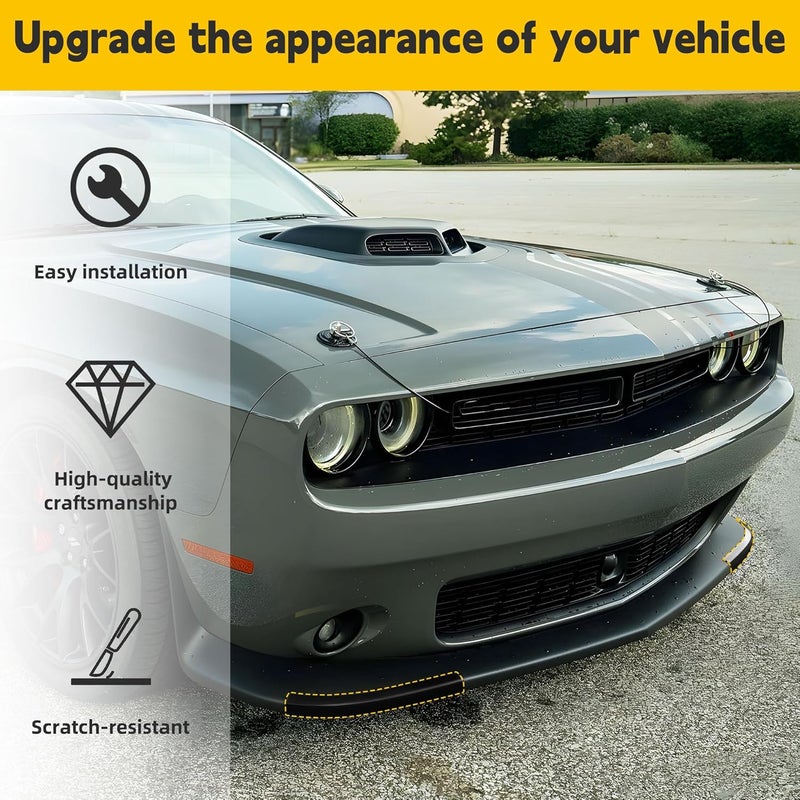 TENGBASE Front Bumper Lip Splitter Protector Cover, for Dodge Challenger 2015-2023, R/T GT SRT, 2 PCS, Black - Image 3